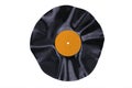 Warped Vinyl Record Orange Label Royalty Free Stock Photo