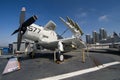 Warplane aboard Midway seacarrier Royalty Free Stock Photo