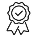 Warranty certificate badge. Vector isolated approve icon