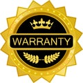 Warranty Guarantee Gold Crown Label Medal Icon