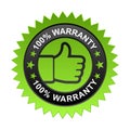 100% warranty label