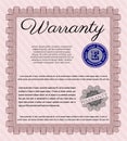 Warranty. Nice design. Complex background. Customizable, Easy to edit and change colors. Red color