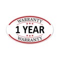 Warranty 1 year paper web lable badge isolated