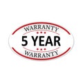 Warranty 5 year paper web lable badge isolated