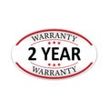 Warranty 2 year paper web lable badge isolated Royalty Free Stock Photo