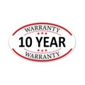 Warranty 10 year paper web lable badge isolated Royalty Free Stock Photo