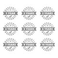 Warranty year vector label set