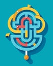 A warren of convoluted paths where even the smallest misfire can cause a ripple effect through the mind.. Vector Royalty Free Stock Photo