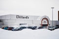 Warren, Ohio, USA - 1-30-22: A Dillards department store at the Eastwood mall during the winter