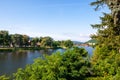 Warren, Pennsylvania, USA 8/30/2019 The Allegheny River seen from a city park