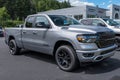 Warren, Pennsylvania, USA August 14, 2022 A new silver four door Dodge Ram truck for sale at a dealership