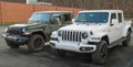 Warren, Pennsylvania, USA November 23, 2023 Two new Jeep Gladiators for sale at a dealership