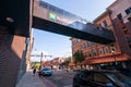 Warren, Pennsylvania, USA 8/30/2019 The walking bridge above Liberty Avenue connecting the corporate offices of Northwest Bank