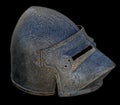 Warrier`s armour helmet on a black
