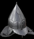 Warrier`s armour helmet on a black