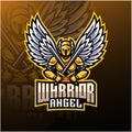 Warrior angel mascot logo design
