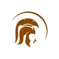 warrior helmet logo design. knight mask icon vector illustration