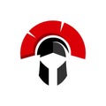 warrior helmet logo design. knight mask icon vector illustration Royalty Free Stock Photo
