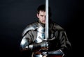 Warrior holding his great sword Royalty Free Stock Photo