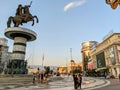 Warrior on a Horse monument in Skopje, North Macedonia.