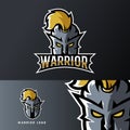 Warrior knight sport or esport gaming mascot logo template Royalty Free Stock Photo