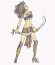 Warrior maiden_2 Royalty Free Stock Photo