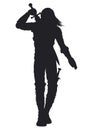 Warrior man silhouette Royalty Free Stock Photo