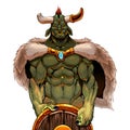 Warrior ogre holding the shield