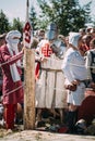 Warrior participant of VI festival of medieval