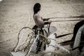 Warrior, Roman chariot in a fight of gladiators, bloody circus Royalty Free Stock Photo