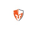 Warrior and Shield Strong Logo Design
