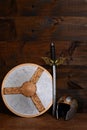 Warrior shield sword and helmet Royalty Free Stock Photo