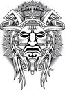 Warrior Tribal Mask Vector illustration