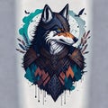 Warrior wolf,vector design illustration style,AI generated