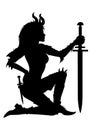 Warrior woman silhouette