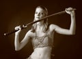 Warrior woman with sword Royalty Free Stock Photo