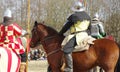 Warriors in armor on horseback