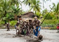 Warriors Asmat tribe. Royalty Free Stock Photo