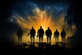 In Warriors in the Dark, soldiers silhouettes narrate their valor