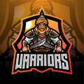 Warriors esport mascot logo design Royalty Free Stock Photo