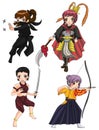 Warriors girl from various culture set 3