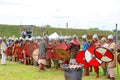 Warriors at historic reconstruction of Kievan Rus', near Kyiv, Ukraine