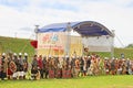 Warriors at historic reconstruction of Kievan Rus', near Kyiv, Ukraine