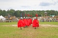 Warriors at historic reconstruction of Kievan Rus', near Kyiv, Ukraine