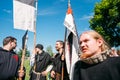 Warriors participants of festival of medieval Royalty Free Stock Photo