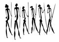 Warriors - primitive art Royalty Free Stock Photo