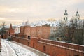 Warsaw Barbican in Warsaw in winter Royalty Free Stock Photo