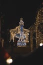 20.12.2021 - Warsaw. The capital of Poland during Christmas holidays. Fountain made of Christmas lights. Christmas time