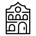 Warsaw cathedral icon outline vector. Poland famous landmarks