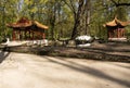 Warsaw.Chinese garden in Lazienki Royal Park Royalty Free Stock Photo